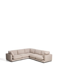 Canapea cu colt bej din textil pentru 6 persoane Gala Microboucle Kave Home