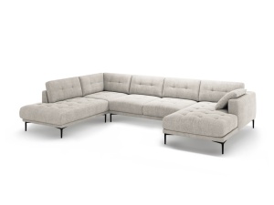 Canapea cu colt bej din textil pentru 7 persoane Bemy Right Left Structural Micadoni