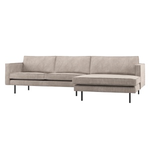 Canapea cu colt bej inchis din textil 300 cm Rodeo Rib Right Woood