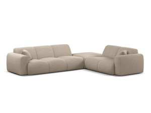 Canapea cu colt bej inchis din textil pentru 6 persoane Molino Eden Right Micadoni