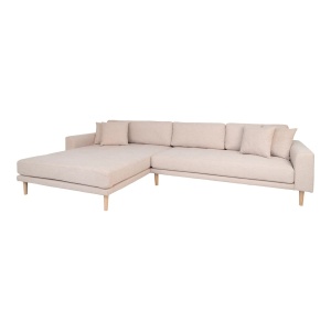 Canapea cu colt bej nisipiu din textil 290 cm Lido Left House Nordic
