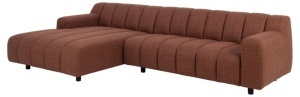 Canapea cu colt din textil maro teracota pentru 2.5 persoane Oakland Left Quiet Object