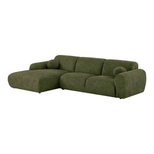 Canapea cu colt din textil verde 300 cm Clyde Left House Nordic