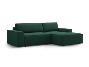 Canapea cu colt extensibila verde din textil pentru 3 persoane Jodie Structured Right Micadoni