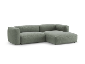 Canapea cu colt extensibila verde muschi din textil pentru 4 persoane Martina Right Micadoni