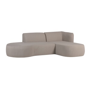 Canapea cu colt exterior crem din textil 258 cm Chios Right Woood