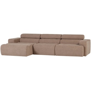 Canapea cu colt grej din textil 300 cm Novi Boucle Left Woood