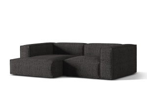 Canapea cu colt gri antracit din textil pentru 3 persoane Nuria Left Boucle Micadoni