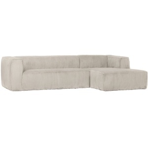 Canapea cu colt gri deschis din textil 305 cm Bean Hefty Right Woood
