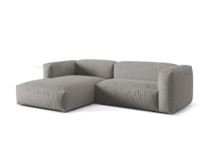 Canapea cu colt gri deschis din textil pentru 2 persoane Martina Left Micadoni