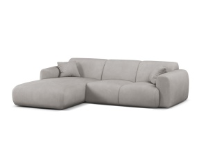 Canapea cu colt gri deschis din textil pentru 4 persoane Molino Chenille Left Micadoni