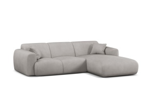 Canapea cu colt gri deschis din textil pentru 4 persoane Molino Chenile Right Micadoni