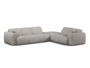 Canapea cu colt gri deschis din textil pentru 6 persoane Molino Chenile Right Micadoni