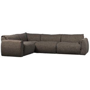 Canapea cu colt gri din textil 301 cm Baggy Melange Left Woood