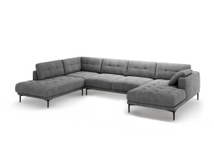 Canapea cu colt gri din textil pentru 7 persoane Bemy Right Left Structural Micadoni