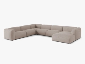 Canapea cu colt gri inchis din textil pentru 6 persoane Martina Left Micadoni