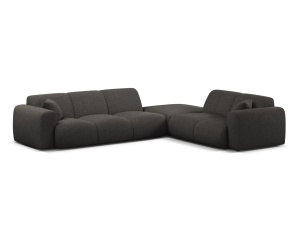 Canapea cu colt gri inchis din textil pentru 6 persoane Molino Eden Right Micadoni
