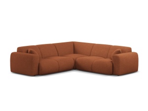 Canapea cu colt maro caramiziu din textil pentru 5 persoane Molino Eden Micadoni