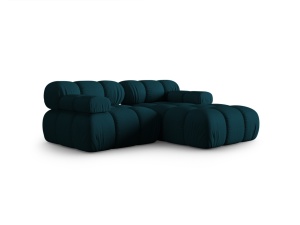 Canapea cu colt modulara albastru navy din textil pentru 3 persoane Bellis 155 Right 3D Micadoni