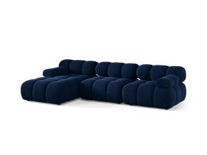 Canapea cu colt modulara albastru royal din catifea pentru 4 persoane Bellis 155 Left Micadoni