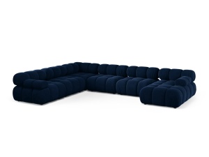 Canapea cu colt modulara albastru royal din catifea pentru 8 persoane Bellis Panoramic Left Micadoni