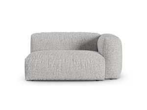 Canapea cu colt modulara argintie din textil pentru 1 persoana Martina Boucle 160 Right XL Micadoni