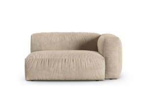 Canapea cu colt modulara bej deschis din catifea pentru 1 persoana Martina 160 Right XL Micadoni