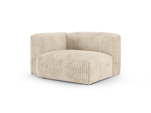 Canapea cu colt modulara bej deschis din textil pentru 1 persoana Martina Corduroy 120 Left XL Micadoni