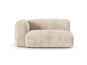 Canapea cu colt modulara bej deschis din textil pentru 1 persoana Martina 160 Left Corduroy XL Micadoni