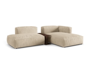 Canapea cu colt modulara bej deschis din textil pentru 2 persoane Martina Vogue Right Micadoni