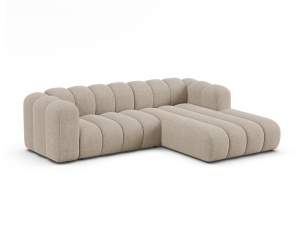 Canapea cu colt modulara bej inchis din textil pentru 4 persoane Lupine Chenille M Right Micadoni