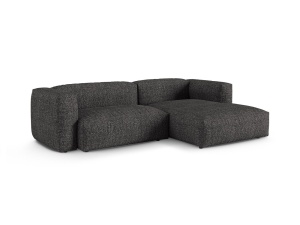 Canapea cu colt modulara gri antracit din textil pentru 2 persoane Martina Monet Boucle Right Micadoni