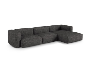 Canapea cu colt modulara gri antracit din textil pentru 3 persoane Martina Boucle XL Right Micadoni