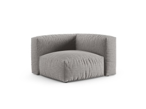 Canapea cu colt modulara gri deschis din textil pentru 1 persoana Martina XL Micadoni
