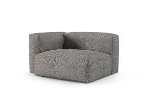 Canapea cu colt modulara gri grafit din textil pentru 1 persoana Martina Boucle 120 Left XL Micadoni