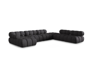 Canapea cu colt modulara maro espresso din textil pentru 7 persoane Bellis Right 3D Micadoni