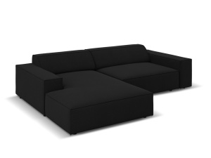 Canapea cu colt modulara neagra din textil pentru 3 persoane Jodie Megan Left Micadoni
