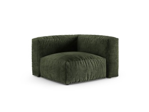 Canapea cu colt modulara verde din catifea pentru 1 persoana Martina XL Micadoni