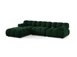 Canapea cu colt modulara verde din catifea pentru 4 persoane Bellis Bluvel Left Micadoni