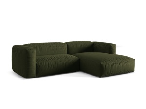 Canapea cu colt modulara verde din textil pentru 2 persoane Martina Right Micadoni