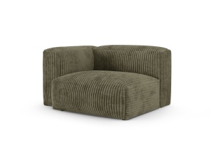 Canapea cu colt modulara verde muschi din textil pentru 1 persoana Martina Corduroy 120 Left XL Micadoni