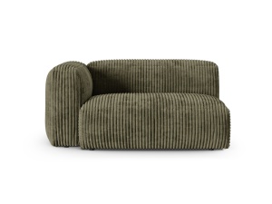 Canapea cu colt modulara verde muschi din textil pentru 1 persoana Martina 160 Left Corduroy XL Micadoni