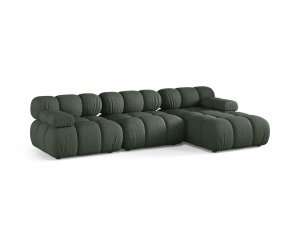 Canapea cu colt modulara verde muschi din textil pentru 4 persoane Bellis Liberty Right Micadoni