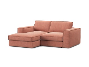 Canapea cu colt rosie din textil pentru 2 persoane Pola Left Micadoni