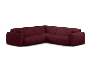 Canapea cu colt rosu bordo din textil pentru 5 persoane Molino Chenile Micadoni