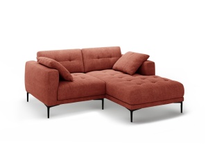 Canapea cu colt rosu corai din textil pentru 2 persoane Bemy Right Structural Micadoni
