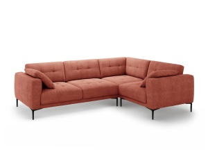Canapea cu colt rosu corai din textil pentru 4 persoane Bemy Right Structural Micadoni