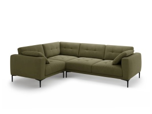 Canapea cu colt verde din catifea pentru 4 persoane Bemy Left Velvet Micadoni