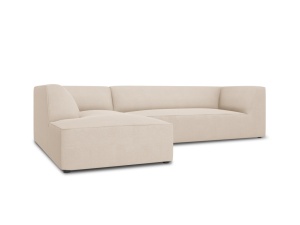 Canapea cu colt verde din textil pentru 4 persoane Ruby Ottawa Left Micadoni