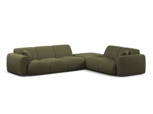 Canapea cu colt verde din textil pentru 6 persoane Molino Eden Right Micadoni